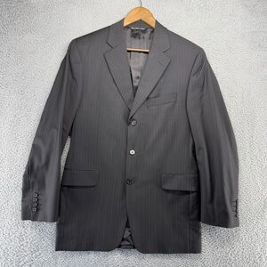 Jack Victor Blazer Jacket Men's 40 Black Pinstriped Estrato Super 110's Lanza